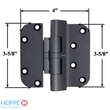 Hoppe F9714, 2009 Set Hinge, Rhi / Lho- Black - 3033967